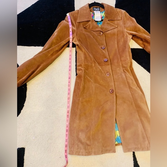 Dolce and Gabbana Brown Suede Trench Coat Size 40. - Picture 9 of 15